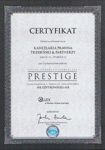 certyfikat lex prestige
